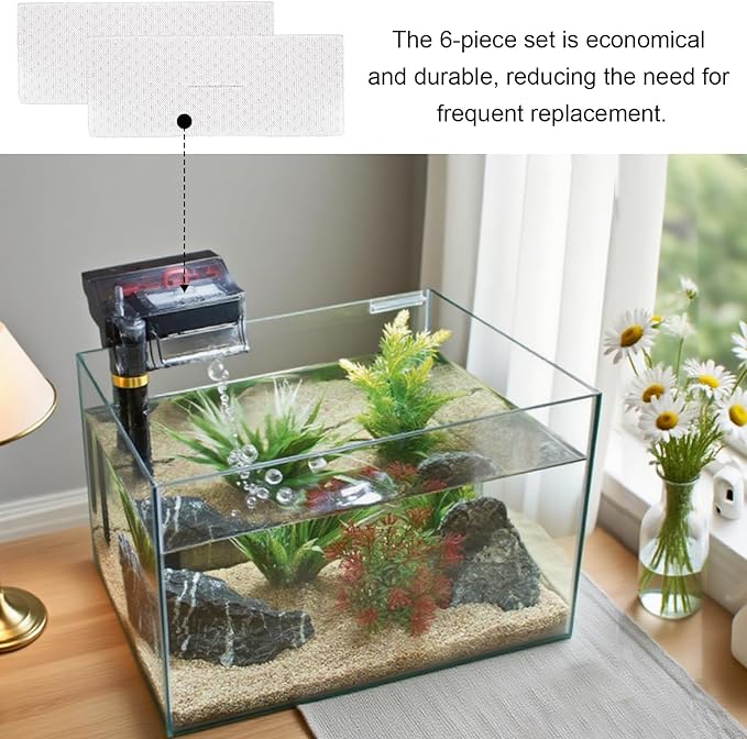 Bio-Screen for Fluval C4 Power Filter, 6-Pack Aquarium Filter Media, Bio Stratum Replacement Parts Aquaclear Canister Aquarium Fish Tank Biological Filter Media