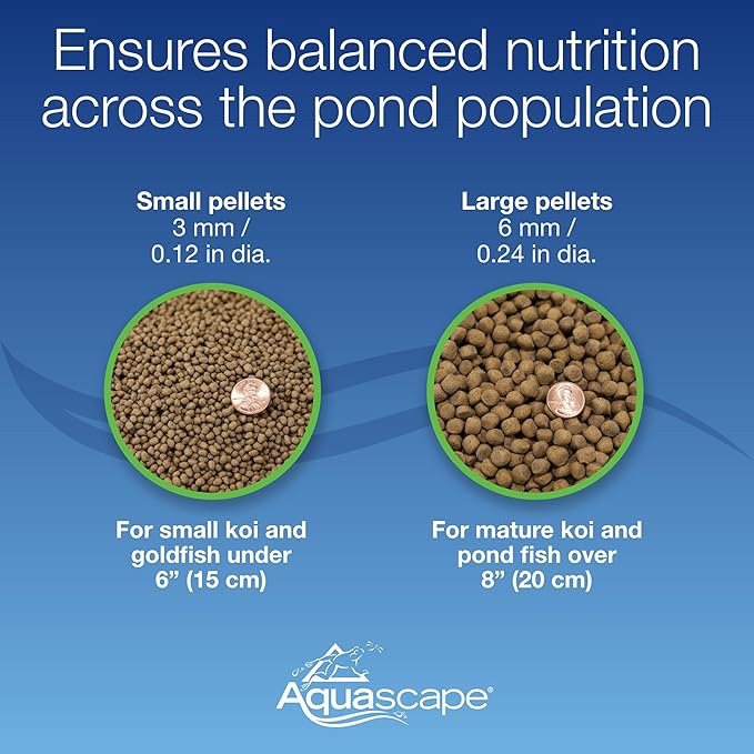 Aquascape Premium Color Enhancing Fish Food for Small to Medium Pond Fish, Medium Pellet, 1.1 Pounds | 98873