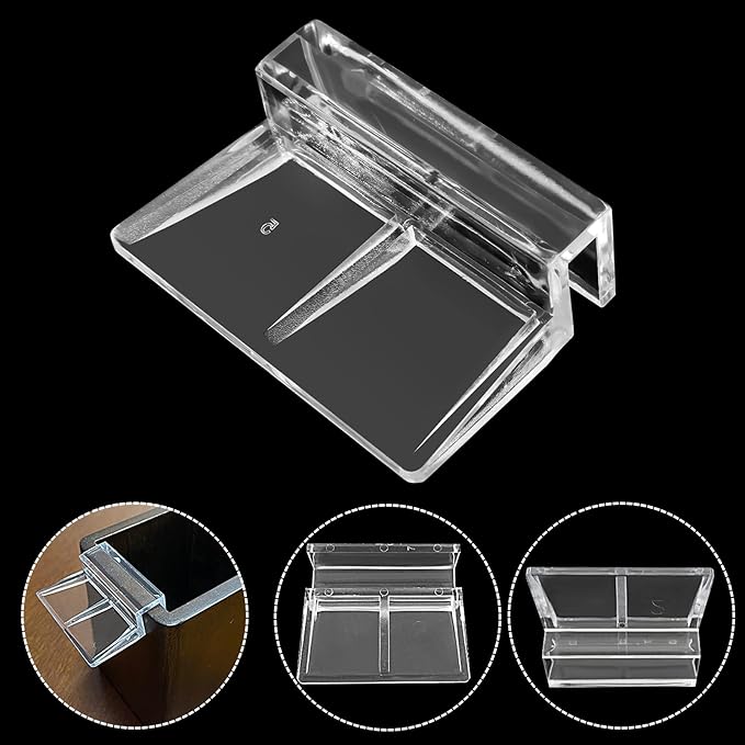 24 Pack Aquarium Lid Clips DIY Aquarium Lid Holder Clear Acrylic Fish Tank Support 5MM Aquarium Glass Holder(5MM)