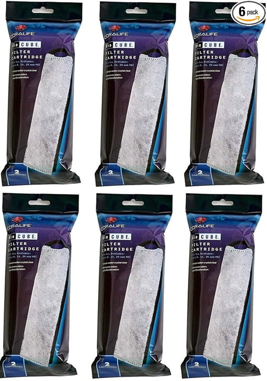 Coralife 2-Pack BioCube Filter Cartridge for Aquarium (6-Packs of 2)