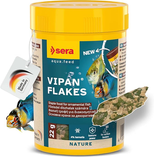 Sera Vipan Tropical Flakes 100 ml 0.7 oz (22 g) | Floating Fishfood with 4% Insect Protein & Probiotics | Aquarium Fish Food for Freshwater Aquariums
