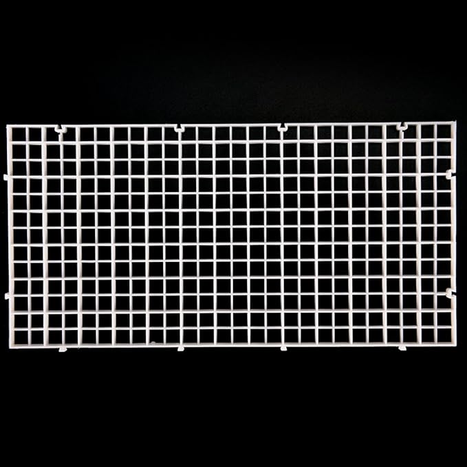 4 Pcs Aquarium Grid Divider Tray Egg Crate Aquarium Fish Tank Filter Bottom Isolation Board Partition Net Pane for Mixed Breeding,White