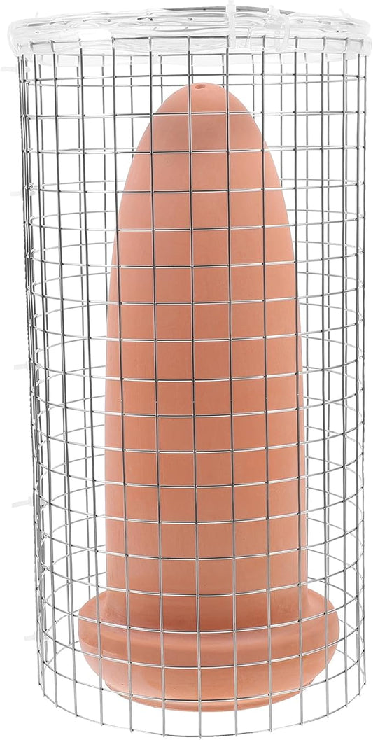 ULTECHNOVO Fish Spawning Cone Breeding Bucket with Isolation Net for Angelfish and Shrimp Aquarium Tank 9.05X3.93X3.93In Ceramic Spawning Barrel Easy to Clean Fish Hatchery