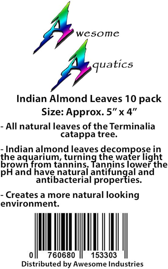 Awesome Aquatic Betta Shrimp Leaves 10 4"-6" Premium Catappa Indian Almond Leaves Aquarium Fish Shrimp Betta Tanks Blackwater Habitat Health Color Natural Habitat Tannin Improves Immunity