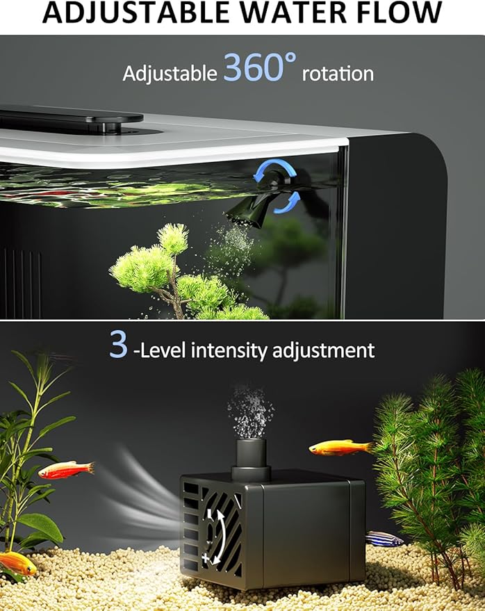 Betta Fish Tank Kit 2.5 Gallon Aquarium with Heater, Hidden Filtration, Light, Lid, Small Acrylic Tank for Beta, Shrimp, Guppy