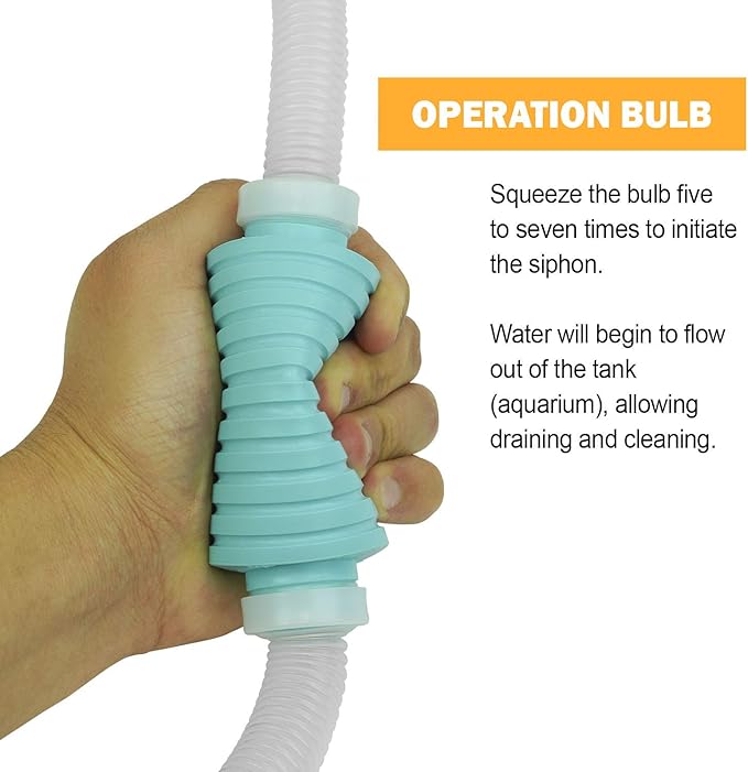 TERA PUMP 2 Pack Extra Long 10 FT Fish Tank Gravel Cleaner Siphon - Manual Water Pump for Aquariums 10 Gallons - BPA-Free Water Change Siphon Hose
