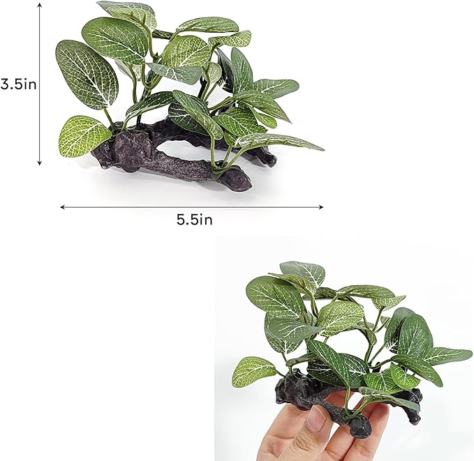 3PCS Artificial Fish Tank Plants Silk Aquarium Plants for Betta Fish