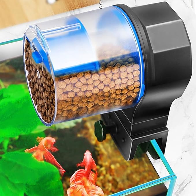 Automatic Fish Feeder with Easy Control Design for Home and Fishtanks Feeding Large Capacity Storage Container Fish Feeder
