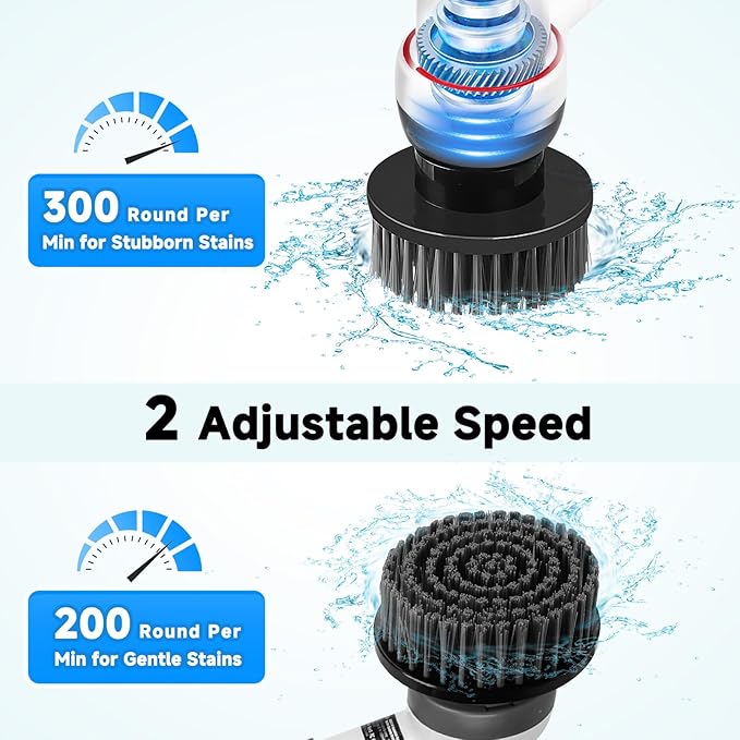 AQQA 8-in-1 Electric Aquarium Cleaning Kit IPX9 Waterproof Cordless Rechargeable Glass Scrubber Handheld Fish Tank Cleaner Powerful Algae Scraper & Cleaning Brush Set (Grey)