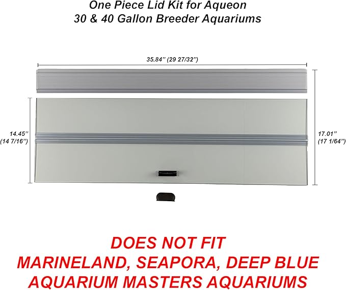 H2Pro Glass Canopy Aquarium Lid for Fresh & Saltwater Fish Tanks (A36GT for Aqueon 30 & 40 Breeder Aquariums)