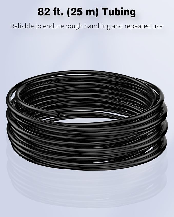 Pawfly 82 Feet Aquarium Air Tubing Standard 3/16" Airline Tubing for Fish Tank Air Pump Accessories PVC Hose for Aquarium Garden Terrarium Pond, Black