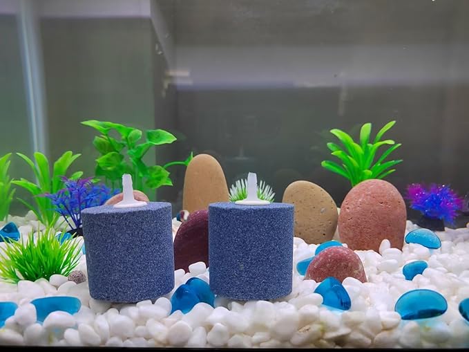 AQUANEAT Aquarium Air Stones 2x2 inch 2 Pack, Aerator Bubble Diffuser, Air Pump Accessories for Hydroponic, Pond, Aquarium Fish Tank