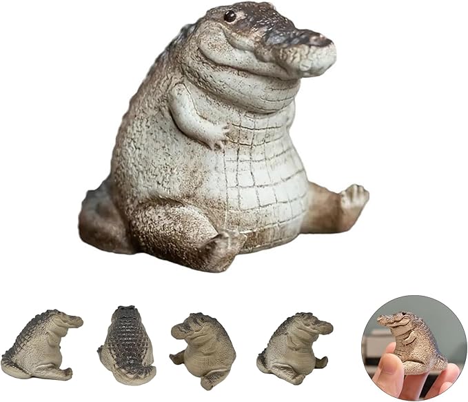 Small Crocodile Fish Tank Decorations, Cute Lively Crocodile Aquarium Decoration, Animal Fish Tank Display Decor,Ornamen Artificial Resin Accessories.
