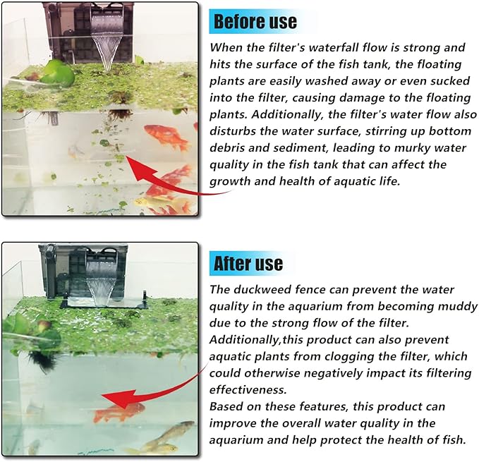 HOZOE Aquarium Floating Plant Corral, Intercepting Floating Plants from Filters and Heaters, Adjustable Height with Water Level, Can Be Used to Framed and Frameless Aquariums. (Style 2)