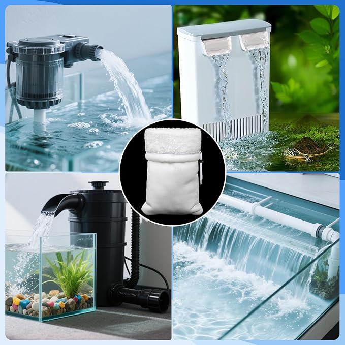 MAQIHAN 5PCS Aquarium Filter Socks - Aquarium Socks 5.9 x 10.6in Filter Bags Filter Media for Saltwater Fish Tank, Aquarium, Ponds, Garden, Saltwater, Fershwater, Plant, Trutle