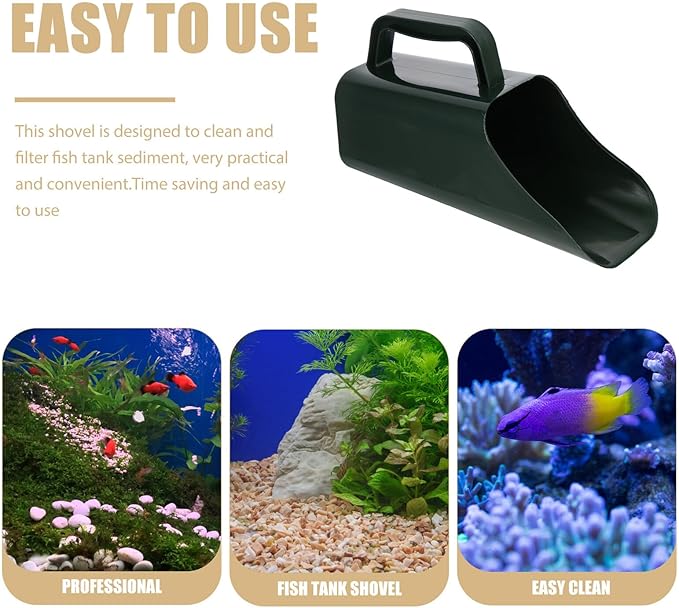 FRCOLOR Fish Tank Sand Shovel and Aquarium Sediment Scooper, Plastic Portable Gravel with Water-Permeable Bucket for Aquarium Bottom Sand and Aquatic Plant Substrate Maintenance