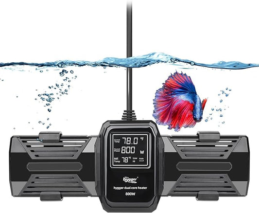 hygger Aquarium Heater, 500W 800W 1000W Submersible Fish Tank Heater with LED Digital Display Over-Temperature Protection and Automatic Power-Off, for Saltwater and Freshwater Tank up to 240 Gallon