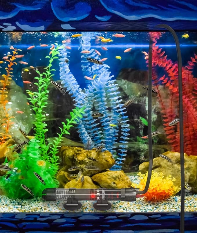 KINGYEENUO Aquarium Heater 50W, 20 Gallons Tank Submersible Aquarium Heater, Temperature Adjustable, Betta Turtle/Fish Tank Heater, Built-in Thermostat Control, with Extra Sucker Cup