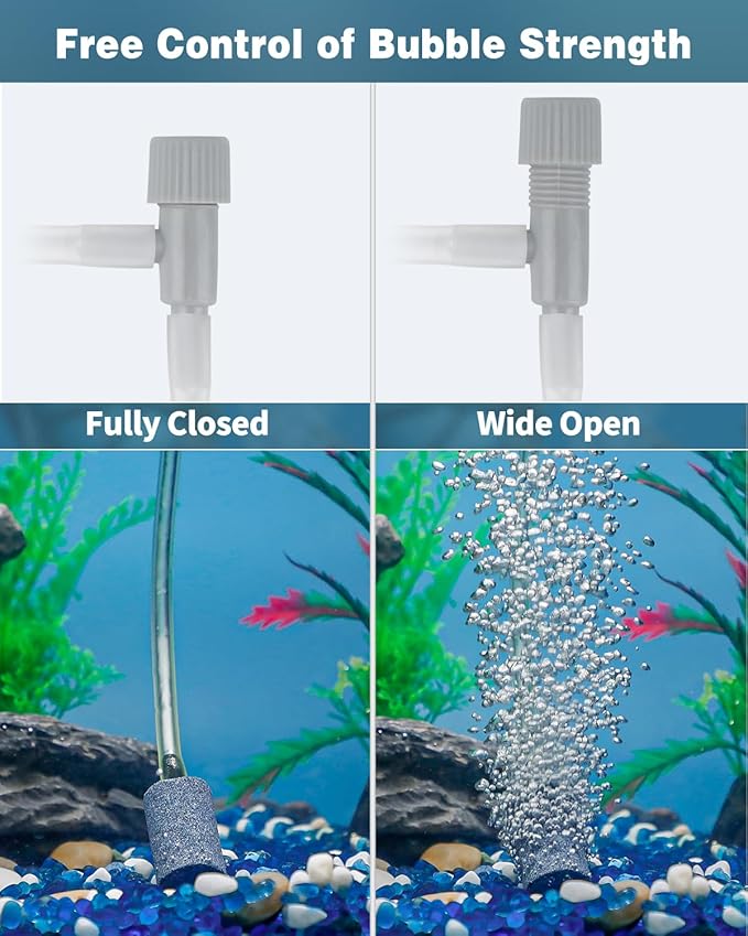 Pawfly Aquarium Air Control Valves Single Way Plastic Air Regulators for Aquarium Air Pump Fish Tank Air Flow Control Valves for 3/16" ID Airline Tubing Adjustable Hose Connectors, 20 Pack