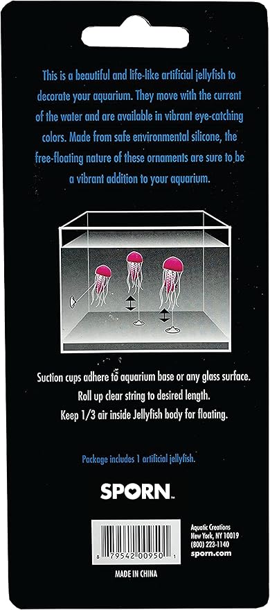 SPORN Aquarium Decoration Jellyfish Orange Small