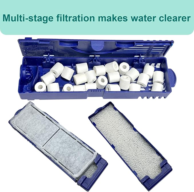 9 PCS Aquarium Maintenance Media Replacement for Fluval U4 Underwater Filter A480, Freshwater and Saltwater Aquarium Filter, Includes 4 Foam Pads, 4 Poly Carbon Cartridges and 1 Ceramic Ring