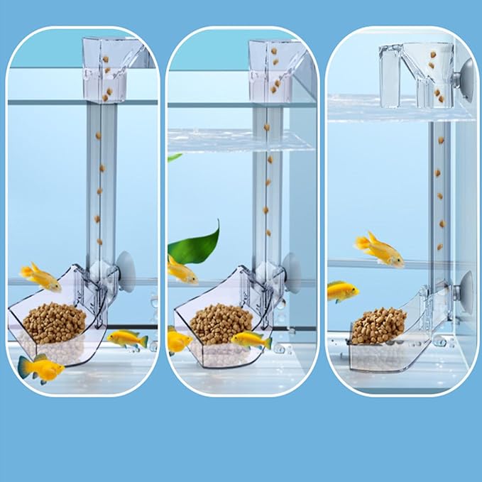 200MM Aquarium Feeding Tube Fish Feeder Tube Clear Acrylic Shrimp Feeding Tube with Hooks and Suction Cups for Aquarium Fish Tank Feeder