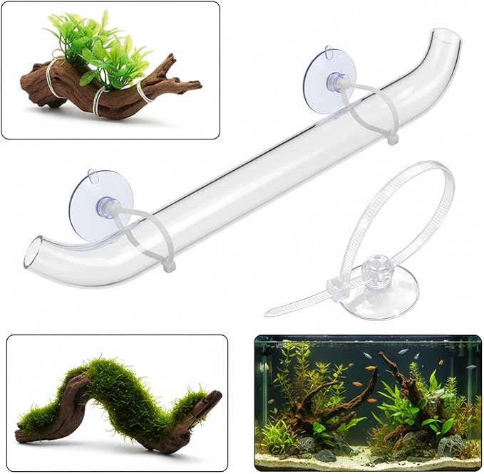 Thinp 30 Pcs Aquarium Suction Cups with 30 Pcs Adjustable Cable Ties, Clear Fish Tank Suctions Cups-Small Suction Cups for Aquarium Plants Planter Moss Shrimp Nest