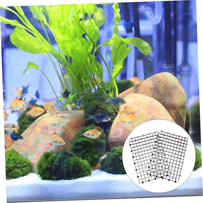 Mipcase 2pcs Aquarium Fish Tank Divider Trays Plastic Egg Crate Tray Grid Bottom Board Fish Separator 26x17.5x0.5CM Black