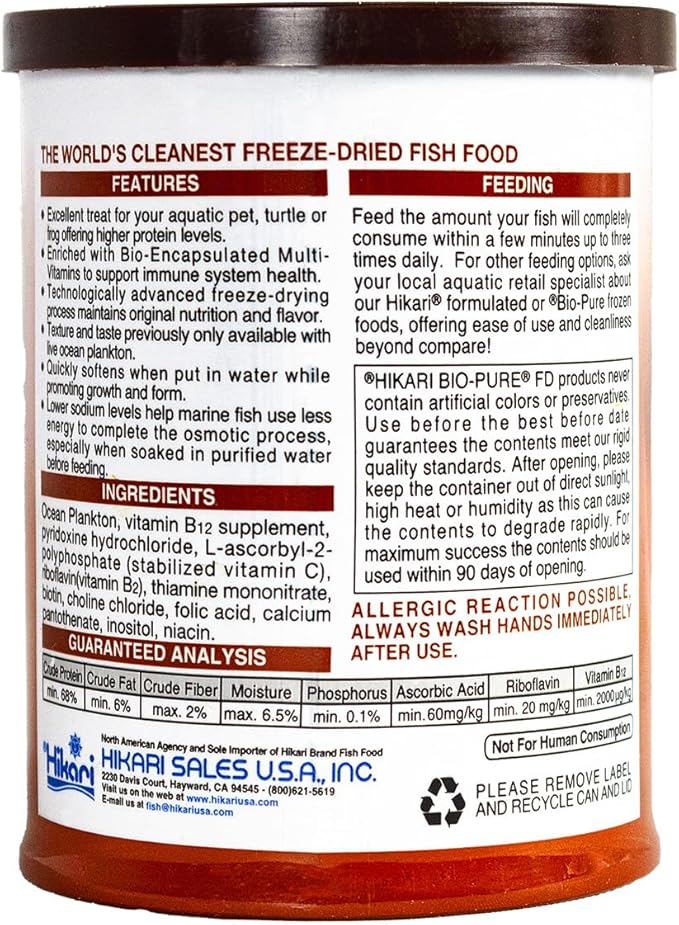Hikari Bio-Pure Freeze-Dried Ocean Plankton - Cubes - .42 oz