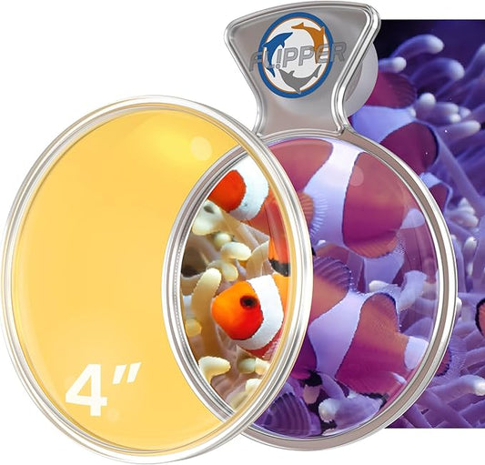 Flipper DeepSee Viewer Clear Orange Filter Attachment for Flipper DeepSee Viewer 4" Magnetic Aquarium Glass Magnifier for Coral Color Correction, Reef Photography and Aquarium Videography