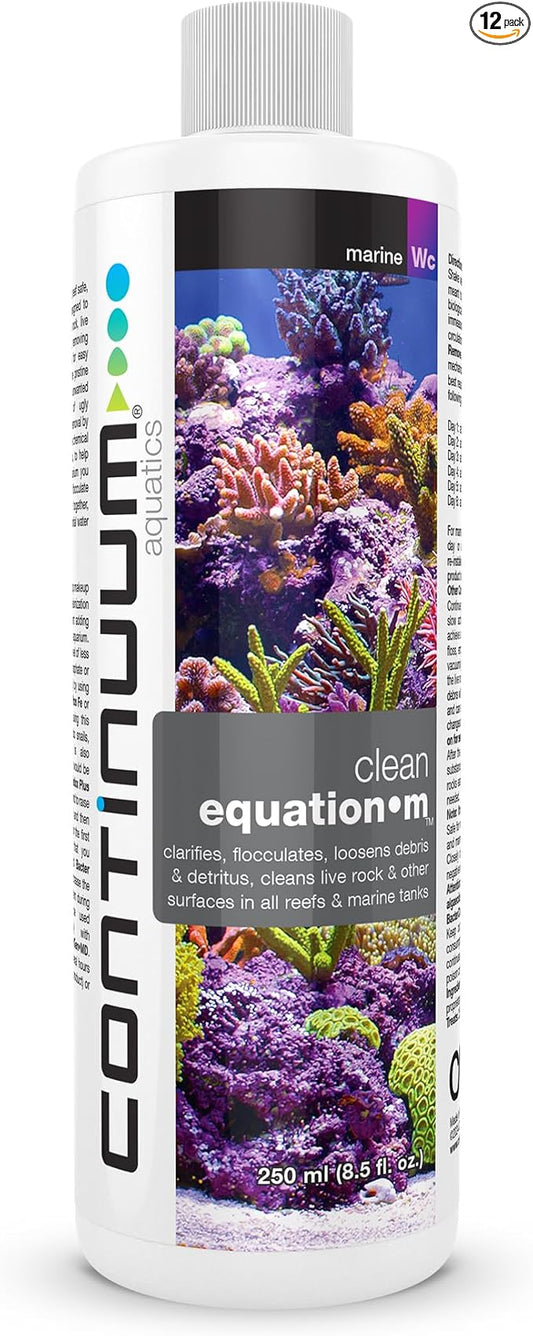 Continuum Aquatics Clean Equation M – Marine Aquarium Cleaner & Clarifier – Clears Water, Loosens Debris, Supports Reef & Fish Health, Advanced Formula 250 ml