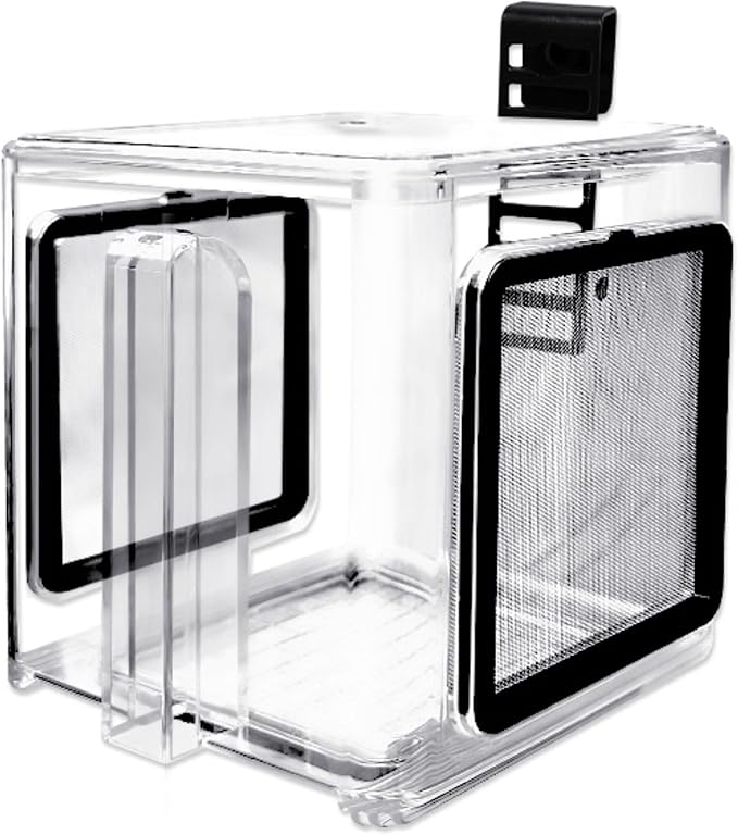 Saim Fish Breeding Box, Acrylic Aquarium Breeding Boxes, Acrylic Fish Isolation Box Hanging Aquarium Hatchery Tank for Small Baby Fishes Shrimp Clownfish Guppy Hatchery, Transparent