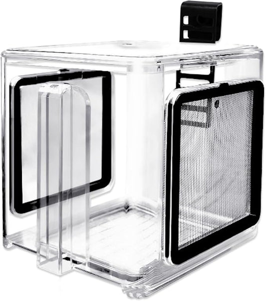 Saim Fish Breeding Box, Acrylic Aquarium Breeding Boxes, Acrylic Fish Isolation Box Hanging Aquarium Hatchery Tank for Small Baby Fishes Shrimp Clownfish Guppy Hatchery, Transparent