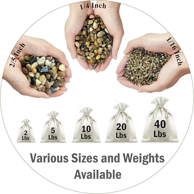 FANTIAN 10 lbs Aquarium Sand, 1/16 Inch Fish Tank Gravel. Decorative Coarse Sand Pea Gravel for Aquarium Substrate, Terrariums, Vase, Plant, Soil Cover and Outdoor Landscaping Small River Rocks