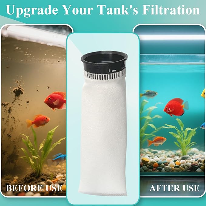 9 Pack 2.75 Inch Filter Socks 225 Micron Fits Waterbox AIO Series Aquariums, Eshopps, Fiji Cube, HelloReef 15G Fish Tank and All 2.75" Filter Sock Holders