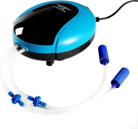 AQUANEAT Quiet Aquarium Air Pump 150Gal Fish Tank Oxygen Bubbler Powerful Hydroponic Pump Adjustable Aerator w/Tubing Valves Air Stones