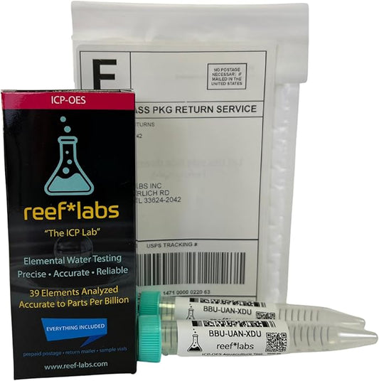 ICP Water Test - Elemental Water Test Kit - 45 Elements - Reef Aquarium Test -ICP-OES - Saltwater Test Kit - Reef Tank Water Test