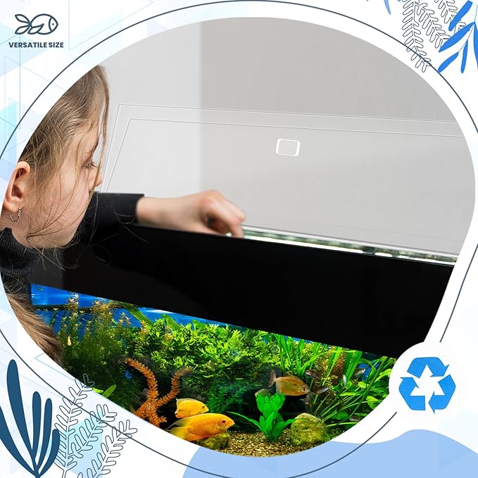 Juexica Aquarium Lids Acrylic Canopy 2 Pieces Set 22.95 x 11.5 x 0.28 Inch for 33/40/55 Gallon with Center Brace Aquariums Cover Fish Tank Lid with a Hook Knife, Clear