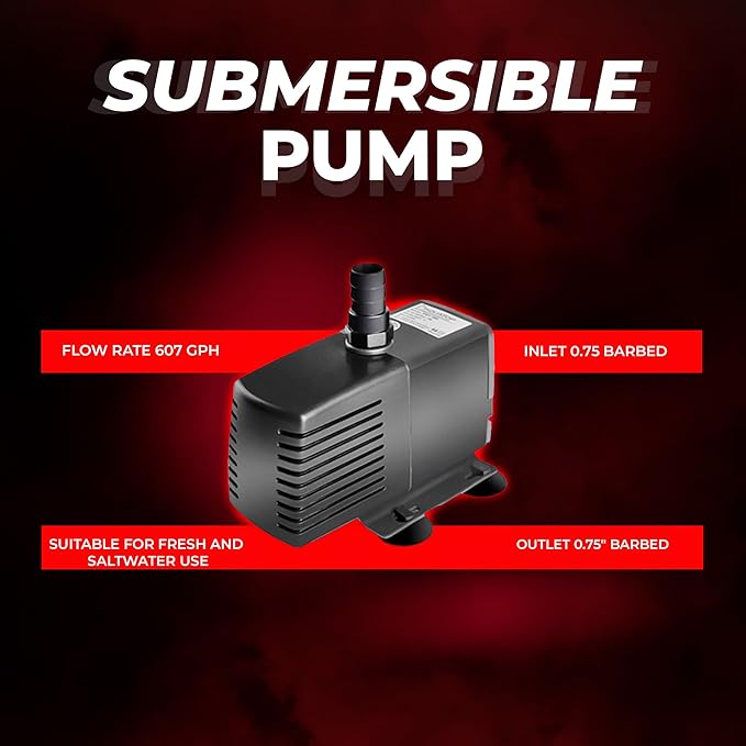 Aquatop MaxFlow Submersible Aquarium Pump, 607 GPH – Adjustable Flow for Fish Tanks, Sumps & Statuary – Quiet & Efficient Water Circulation - SWP-2300