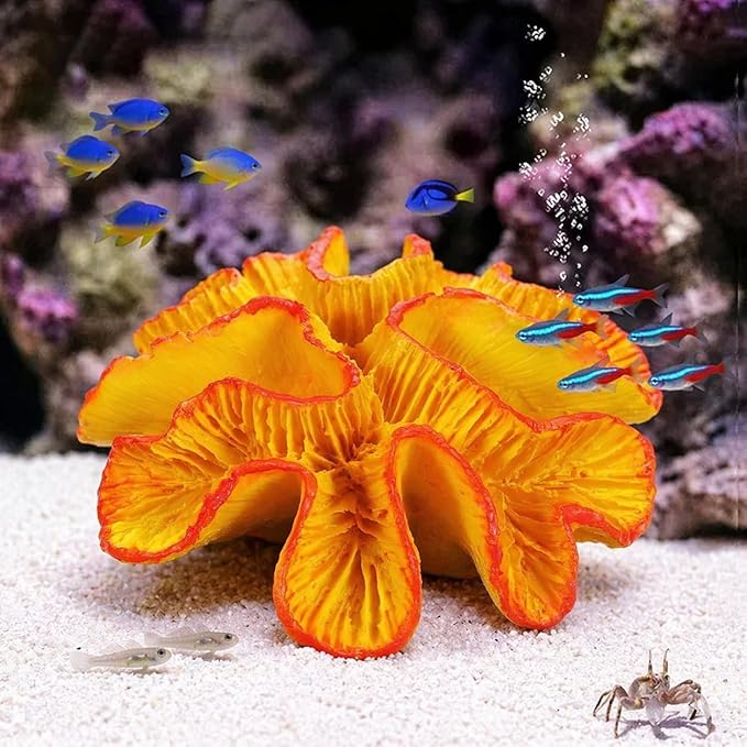 Didiseaon Artificial Coral Reef Aquarium Decor 5.11In Resin Fish Tank Decoration for Freshwater Saltwater Fish Tank Accessories Natural-Looking Reef Ornament