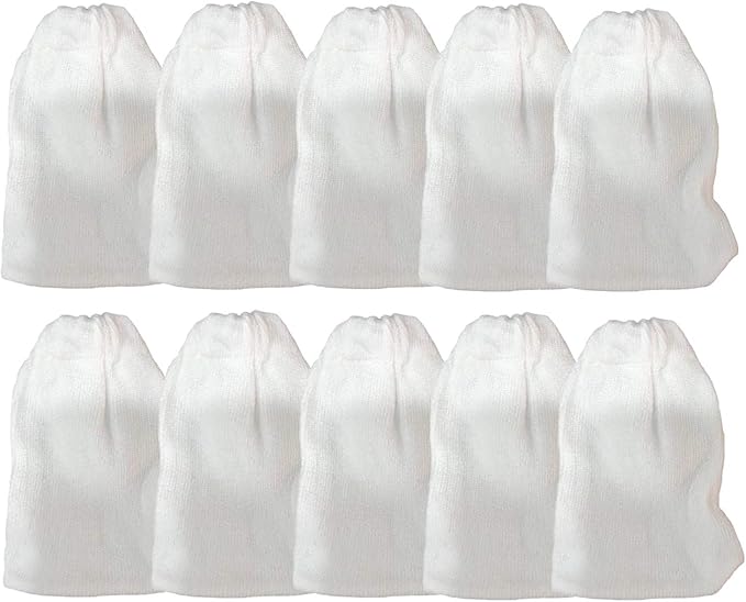 Suxgumoe Fish Tank Filter Bags, 10 Pcs Elasticated Cotton Aquarium Filter Bags for Water Changer Aquarium Battery Powered Gravel Cleaner