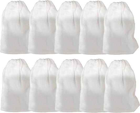 Suxgumoe Fish Tank Filter Bags, 10 Pcs Elasticated Cotton Aquarium Filter Bags for Water Changer Aquarium Battery Powered Gravel Cleaner