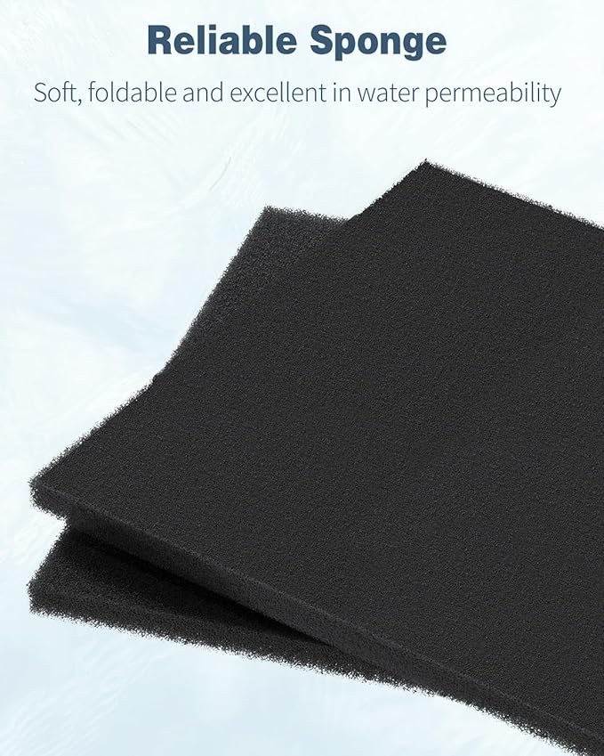 Pawfly 1 Pack Aquarium Sponge Filter Pad, Cut-to-Size Foam for Fish Tank Filters, Bio Filter Media Foam Sponges, Sponge Filter Floss Roll for Sumps Ponds （20" x 20" x 1"（20 PPI））