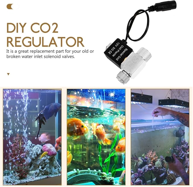 Sosoport Aquarium CO2 Solenoid Valve Low Temperature Magnetic Valve DIY CO2 Regulator with US Plug Compact Fish Tank Accessory