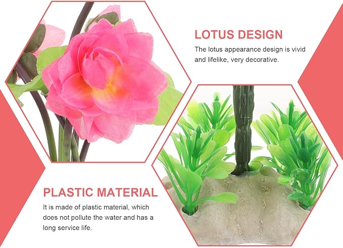 Milisten Artificial Lotus Flower Decoration for Fish Tank Realistic Faux Water Lily Ornament for Aquariums Elegant Aquarium Plant Accessory for Home and Office Decor