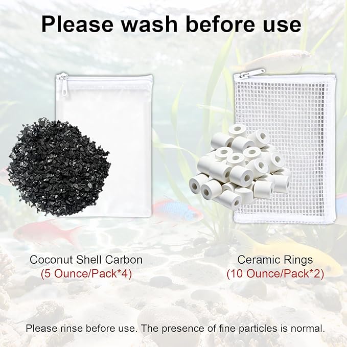 46-Pack Aquarium Maintenance Media Kits Replacement for Fluval 306/307 Performance Canister Filter, Includes Nitrite-Absorbing Filter Pad/Phosphate-Absorbing Filter Pad/Ammonia-Absorbing Pad