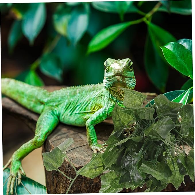 balacoo Reptile Plants Artificial Plastic Fake Hanging Leaves Simulation Plant Reptile Climbing Habitat Decor - 75cm