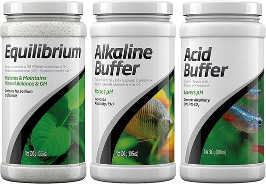 Equilibrium 300g, Alkaline Buffer 300g, Acid Buffer 3OOg, Including Microfiber Cleaning Cloth (Equilibrium for Aquarium, Alkaline and Acid Buffers)