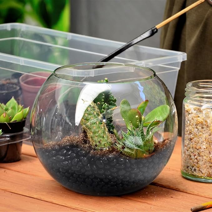 SOUJOY 3 LB Small Aquarium Substrate Gravel Sand, Polished Smooth Fish Tank Gravel, Black Crystal Chip Stone, Natural Decorative Mini Pebbles for Potted Plant, Vase Fillers, Fish Tank Rock