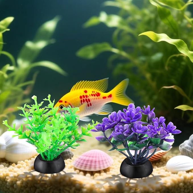 Gadpiparty 20pcs Mini Aquarium Plants, Fake Aquarium Plants, for Fish Tank Adornment, for Home Office